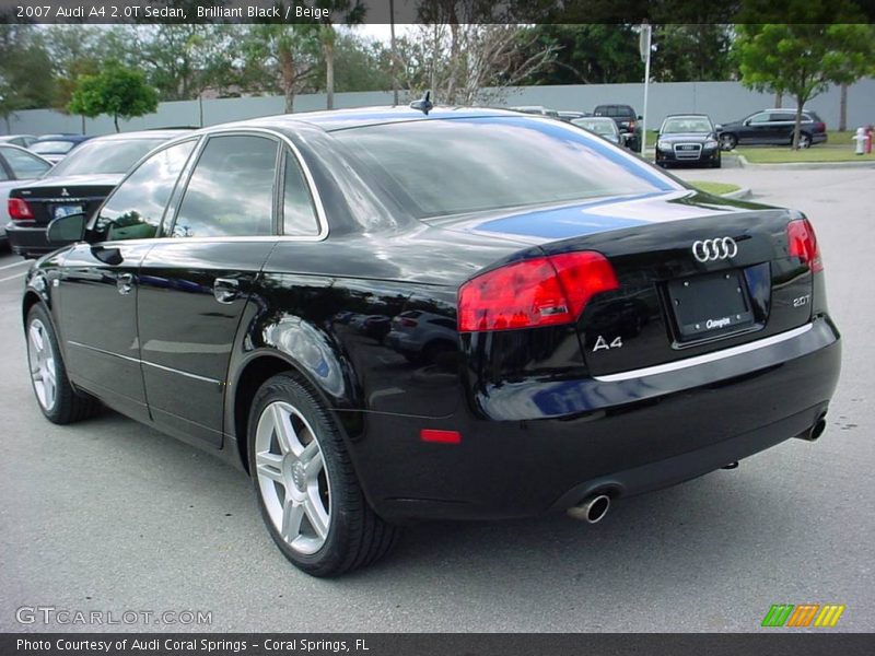 Brilliant Black / Beige 2007 Audi A4 2.0T Sedan