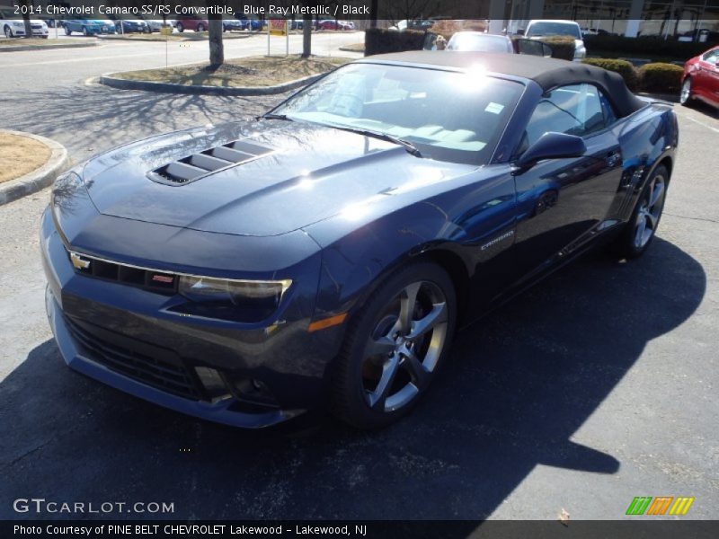 Blue Ray Metallic / Black 2014 Chevrolet Camaro SS/RS Convertible