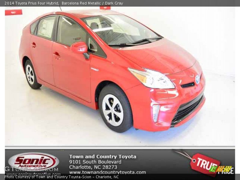 Barcelona Red Metallic / Dark Gray 2014 Toyota Prius Four Hybrid
