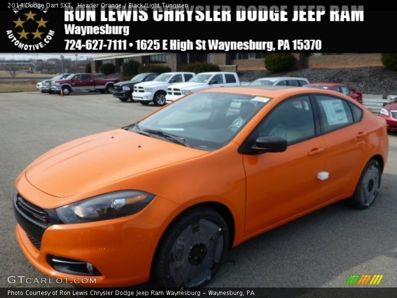 Header Orange / Black/Light Tungsten 2014 Dodge Dart SXT
