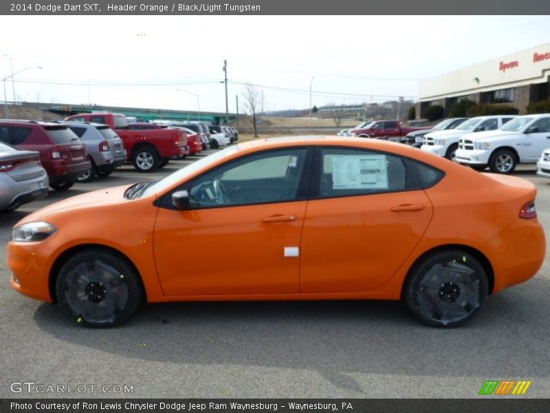 Header Orange / Black/Light Tungsten 2014 Dodge Dart SXT