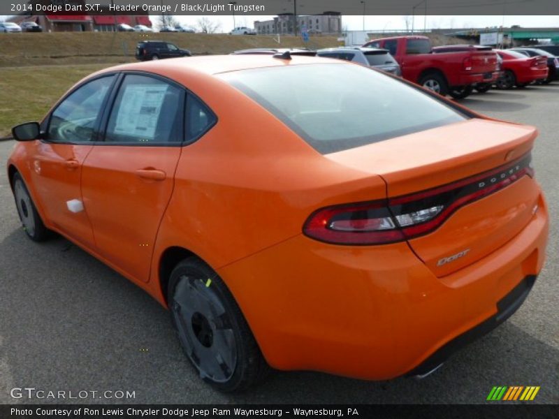 Header Orange / Black/Light Tungsten 2014 Dodge Dart SXT