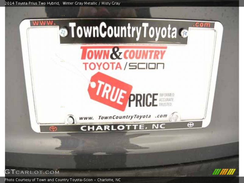 Winter Gray Metallic / Misty Gray 2014 Toyota Prius Two Hybrid