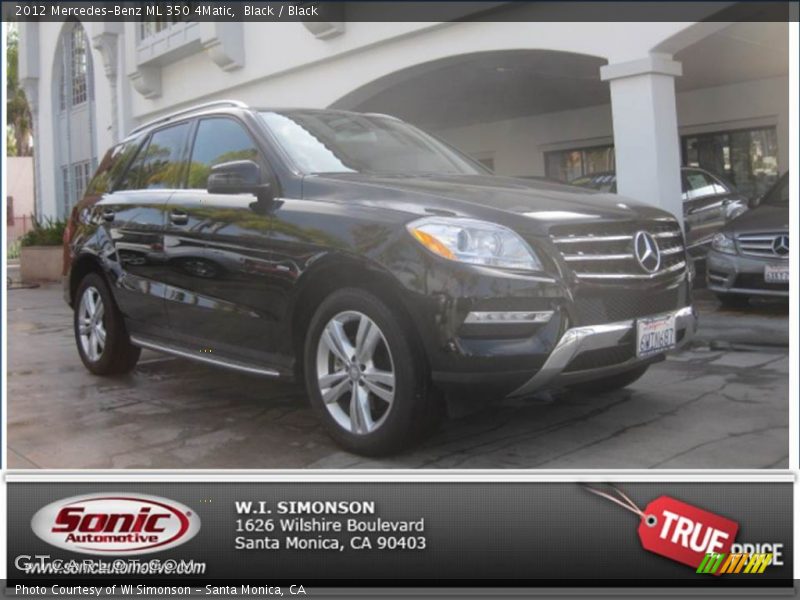 Black / Black 2012 Mercedes-Benz ML 350 4Matic