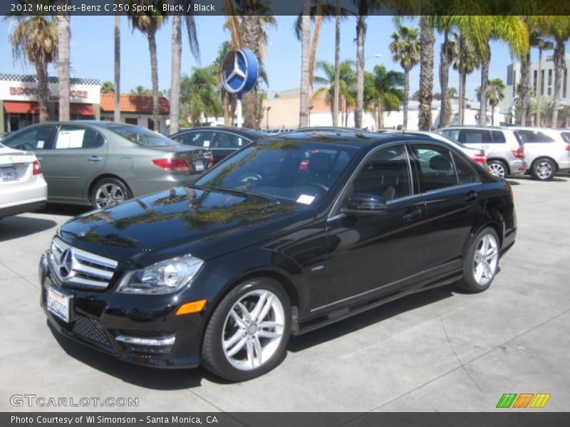 Black / Black 2012 Mercedes-Benz C 250 Sport