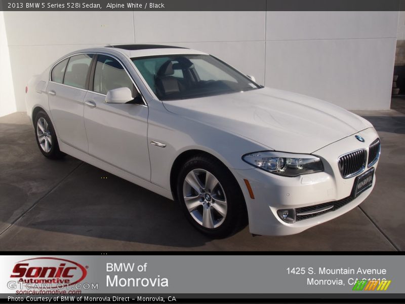 Alpine White / Black 2013 BMW 5 Series 528i Sedan