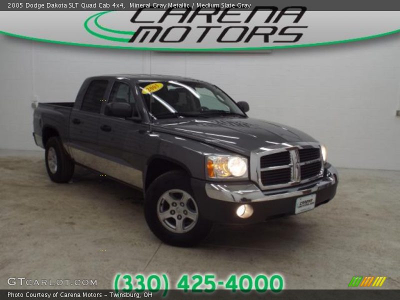 Mineral Gray Metallic / Medium Slate Gray 2005 Dodge Dakota SLT Quad Cab 4x4