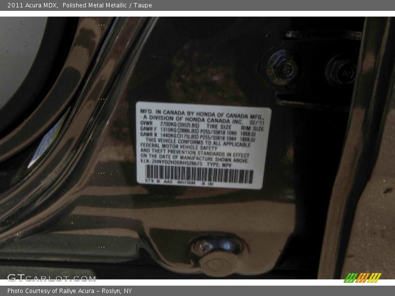 Polished Metal Metallic / Taupe 2011 Acura MDX