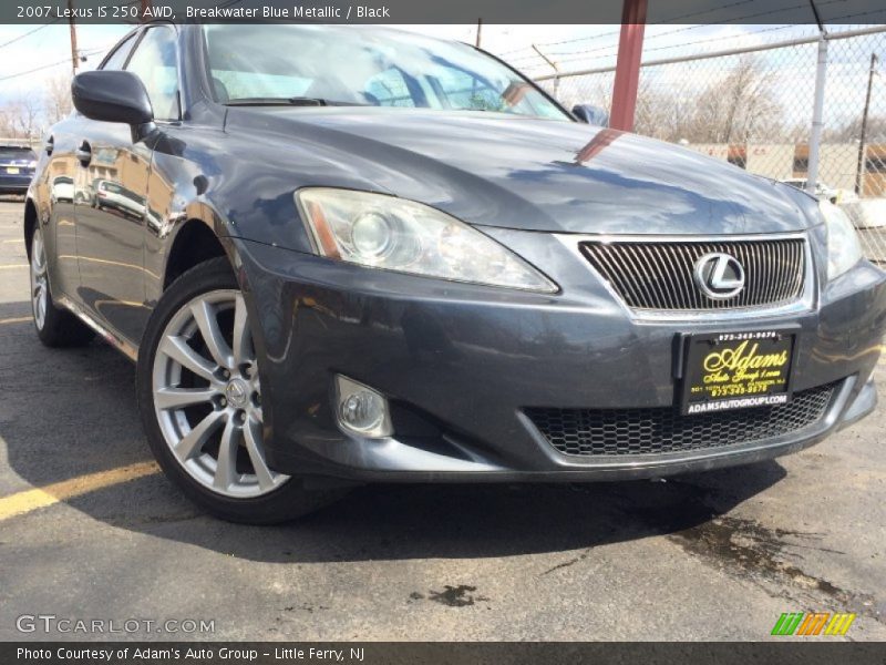 Breakwater Blue Metallic / Black 2007 Lexus IS 250 AWD