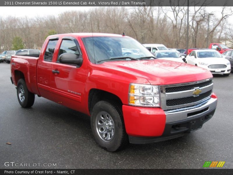 Victory Red / Dark Titanium 2011 Chevrolet Silverado 1500 LS Extended Cab 4x4