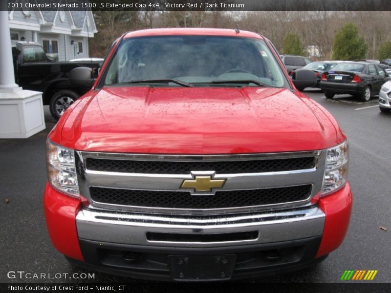 Victory Red / Dark Titanium 2011 Chevrolet Silverado 1500 LS Extended Cab 4x4