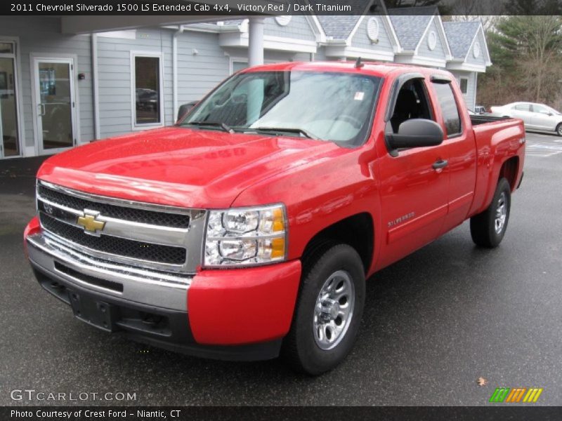 Victory Red / Dark Titanium 2011 Chevrolet Silverado 1500 LS Extended Cab 4x4