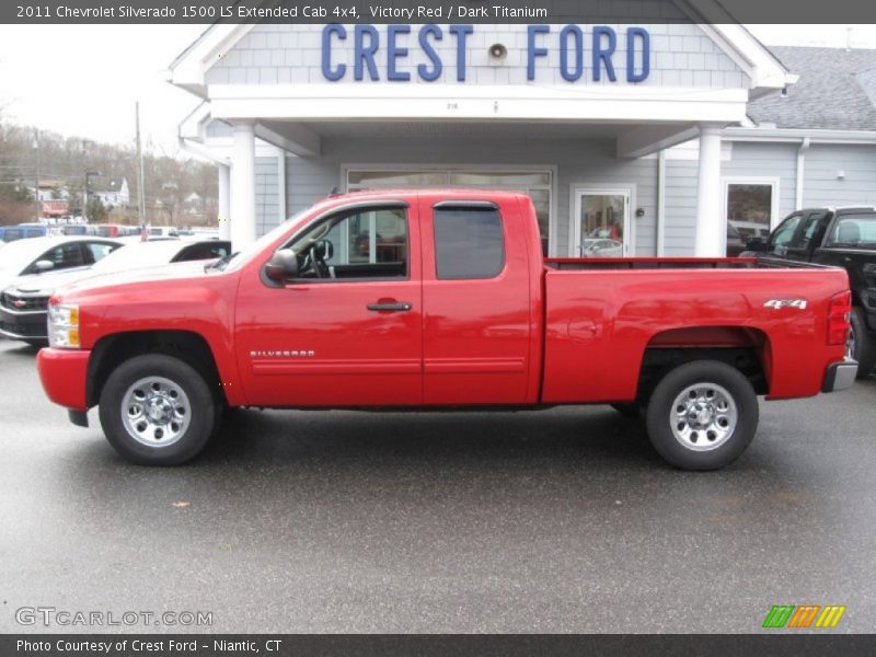 Victory Red / Dark Titanium 2011 Chevrolet Silverado 1500 LS Extended Cab 4x4