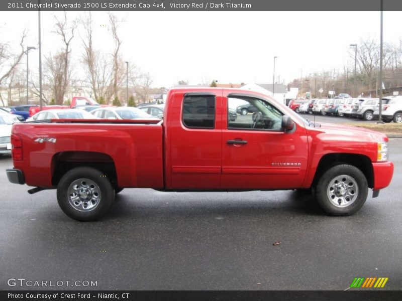 Victory Red / Dark Titanium 2011 Chevrolet Silverado 1500 LS Extended Cab 4x4
