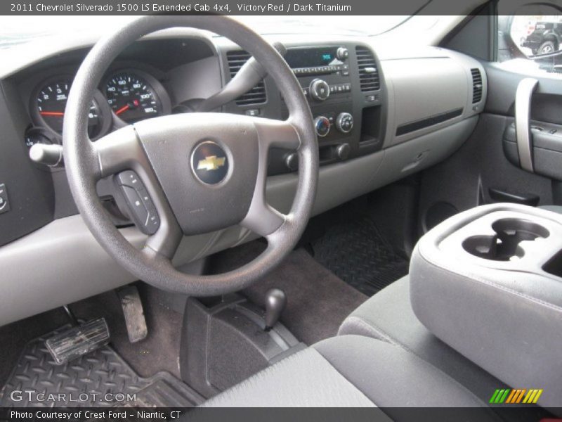 Victory Red / Dark Titanium 2011 Chevrolet Silverado 1500 LS Extended Cab 4x4