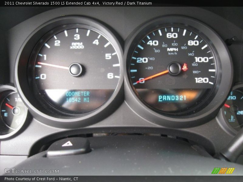 Victory Red / Dark Titanium 2011 Chevrolet Silverado 1500 LS Extended Cab 4x4