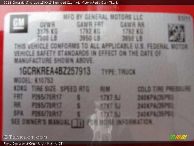 Victory Red / Dark Titanium 2011 Chevrolet Silverado 1500 LS Extended Cab 4x4
