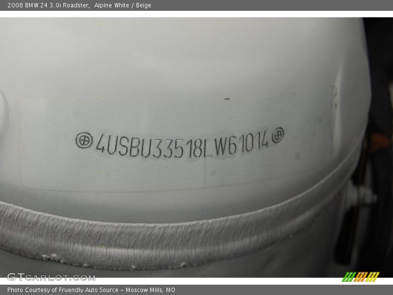 Alpine White / Beige 2008 BMW Z4 3.0i Roadster