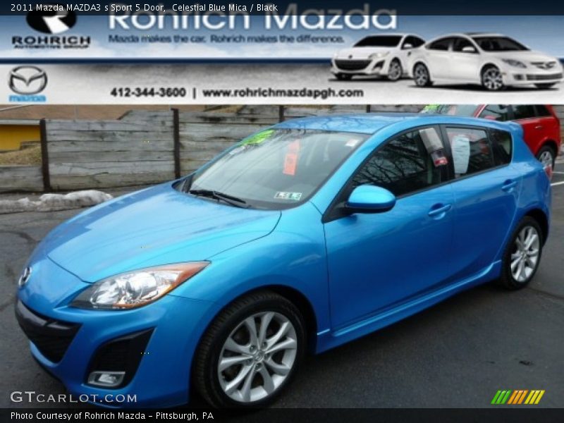 Celestial Blue Mica / Black 2011 Mazda MAZDA3 s Sport 5 Door