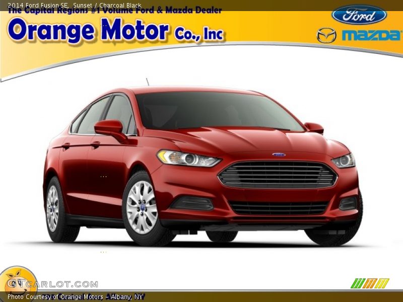 Sunset / Charcoal Black 2014 Ford Fusion SE