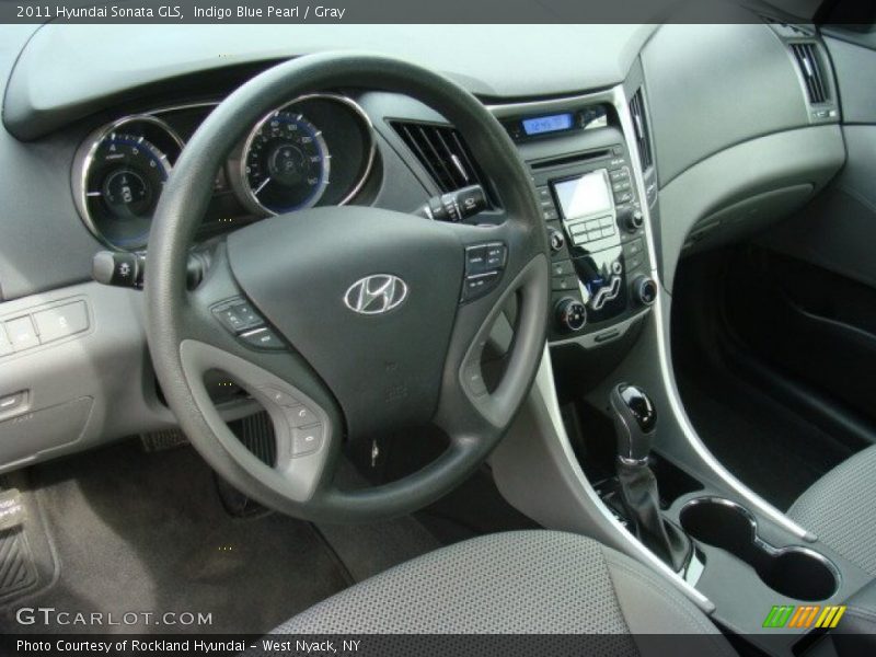 Indigo Blue Pearl / Gray 2011 Hyundai Sonata GLS