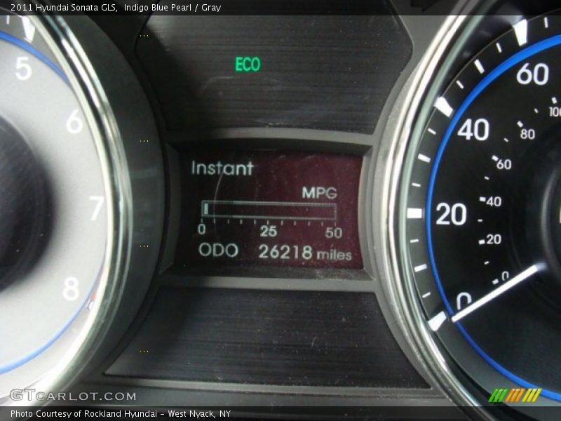 Indigo Blue Pearl / Gray 2011 Hyundai Sonata GLS