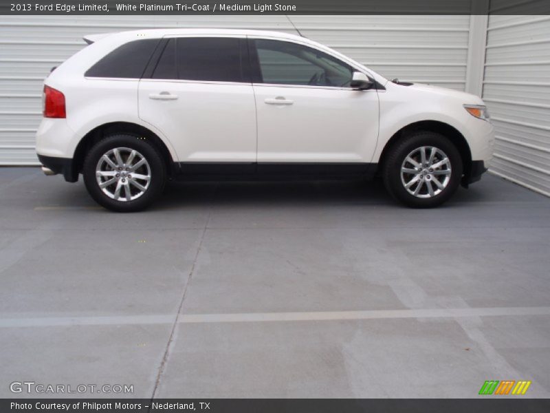 White Platinum Tri-Coat / Medium Light Stone 2013 Ford Edge Limited