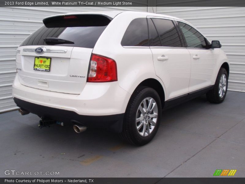 White Platinum Tri-Coat / Medium Light Stone 2013 Ford Edge Limited