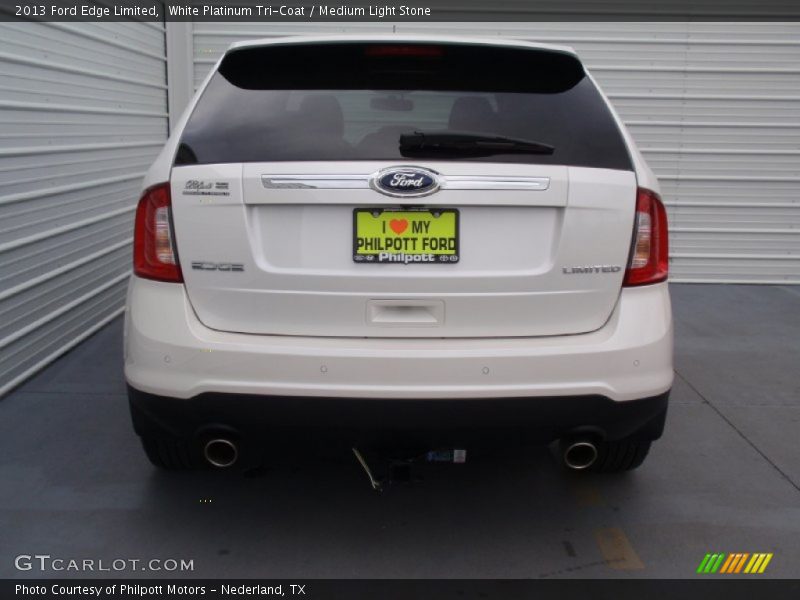 White Platinum Tri-Coat / Medium Light Stone 2013 Ford Edge Limited