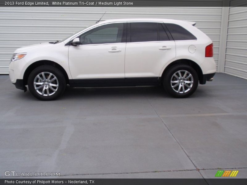 White Platinum Tri-Coat / Medium Light Stone 2013 Ford Edge Limited
