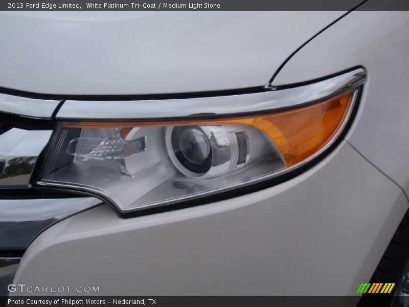 White Platinum Tri-Coat / Medium Light Stone 2013 Ford Edge Limited