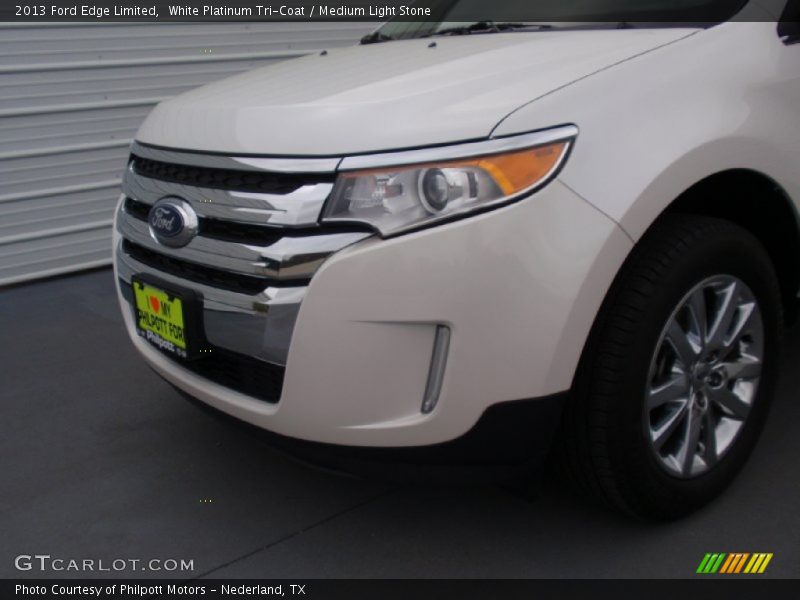 White Platinum Tri-Coat / Medium Light Stone 2013 Ford Edge Limited