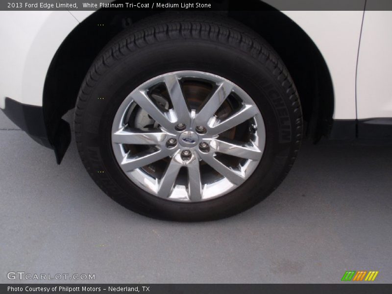 White Platinum Tri-Coat / Medium Light Stone 2013 Ford Edge Limited