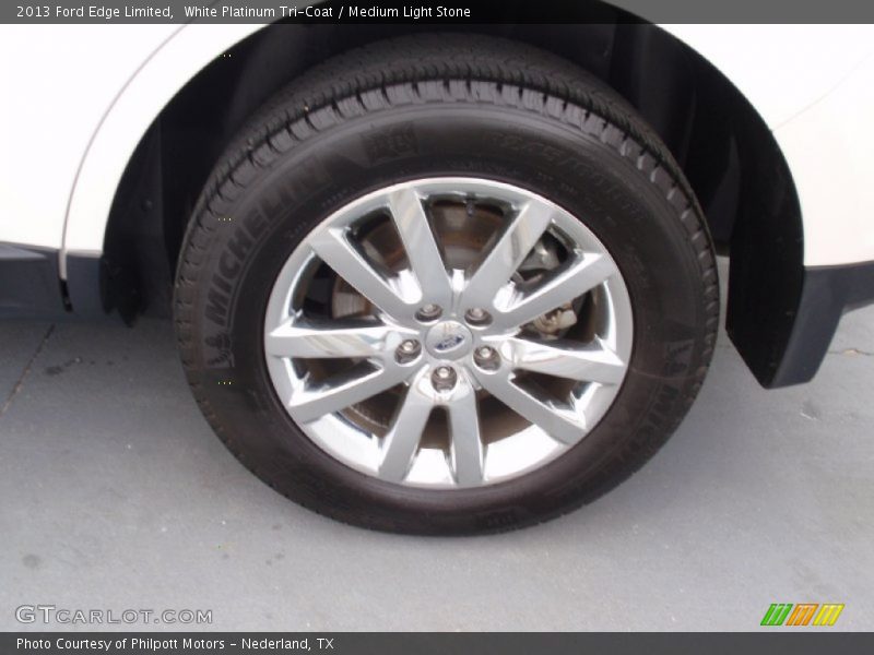 White Platinum Tri-Coat / Medium Light Stone 2013 Ford Edge Limited