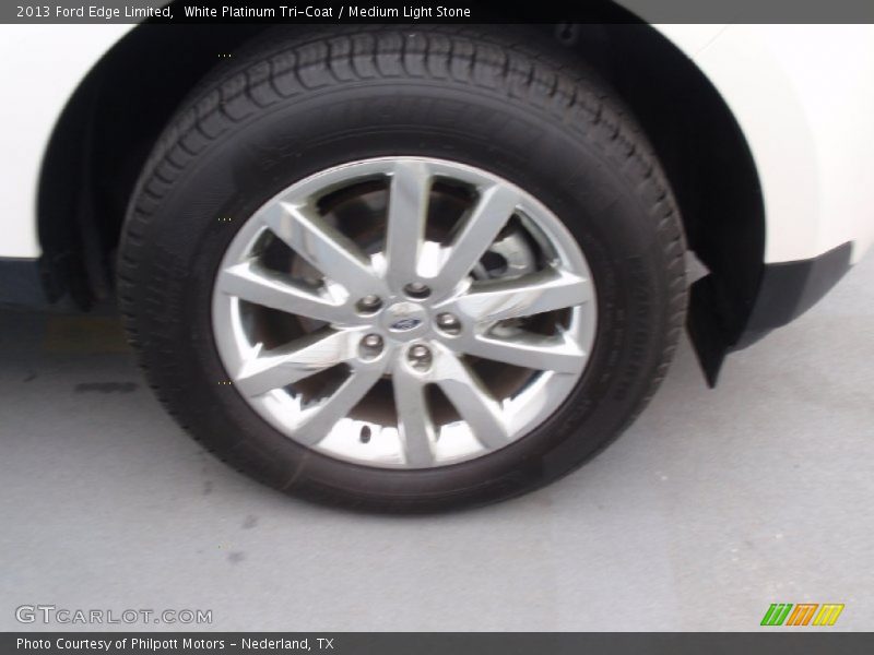 White Platinum Tri-Coat / Medium Light Stone 2013 Ford Edge Limited