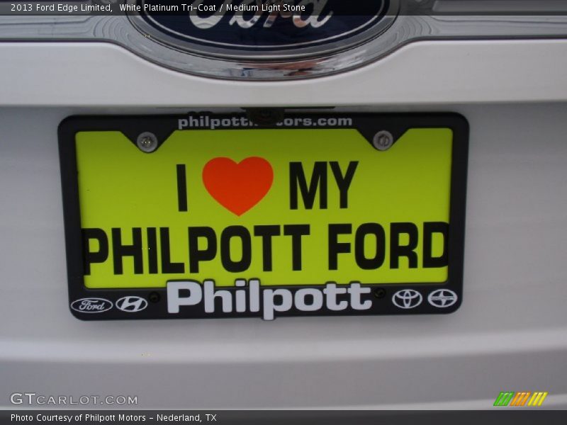 White Platinum Tri-Coat / Medium Light Stone 2013 Ford Edge Limited