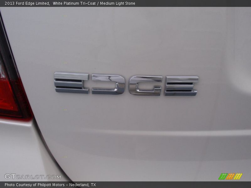 White Platinum Tri-Coat / Medium Light Stone 2013 Ford Edge Limited