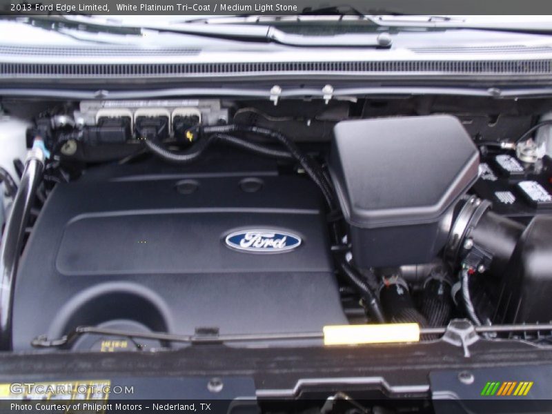 White Platinum Tri-Coat / Medium Light Stone 2013 Ford Edge Limited