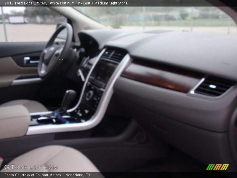 White Platinum Tri-Coat / Medium Light Stone 2013 Ford Edge Limited