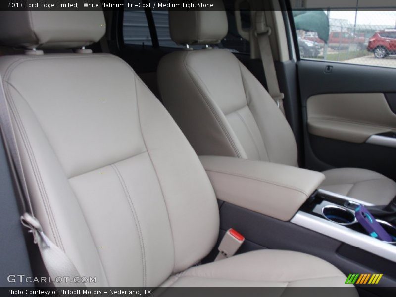 White Platinum Tri-Coat / Medium Light Stone 2013 Ford Edge Limited