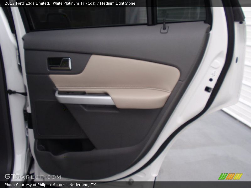 White Platinum Tri-Coat / Medium Light Stone 2013 Ford Edge Limited
