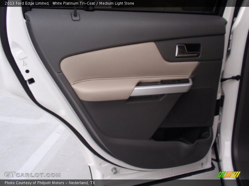 White Platinum Tri-Coat / Medium Light Stone 2013 Ford Edge Limited