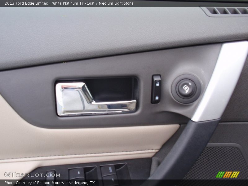 White Platinum Tri-Coat / Medium Light Stone 2013 Ford Edge Limited