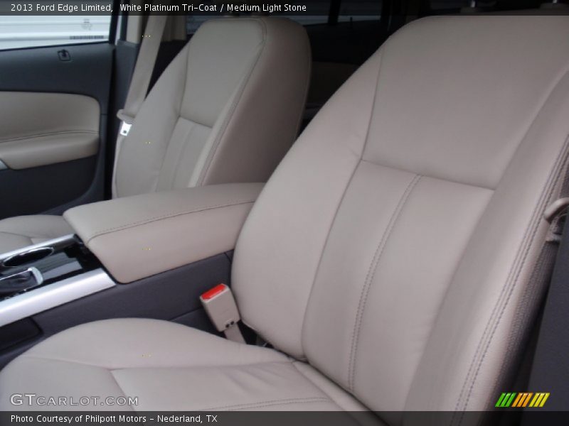 White Platinum Tri-Coat / Medium Light Stone 2013 Ford Edge Limited
