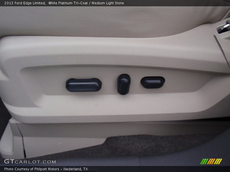 White Platinum Tri-Coat / Medium Light Stone 2013 Ford Edge Limited