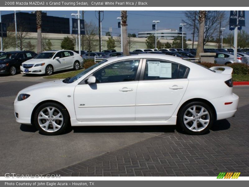 Crystal White Pearl Mica / Black 2008 Mazda MAZDA3 s Grand Touring Sedan