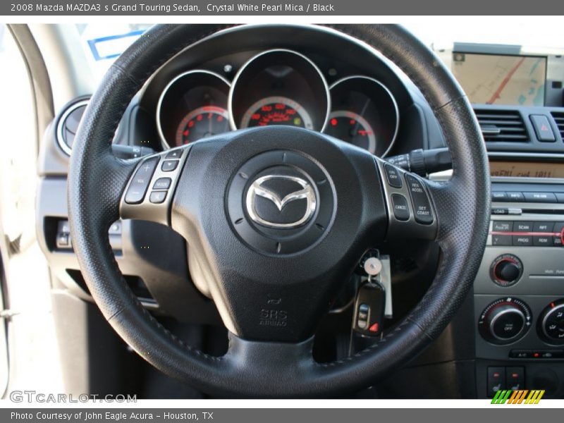 Crystal White Pearl Mica / Black 2008 Mazda MAZDA3 s Grand Touring Sedan