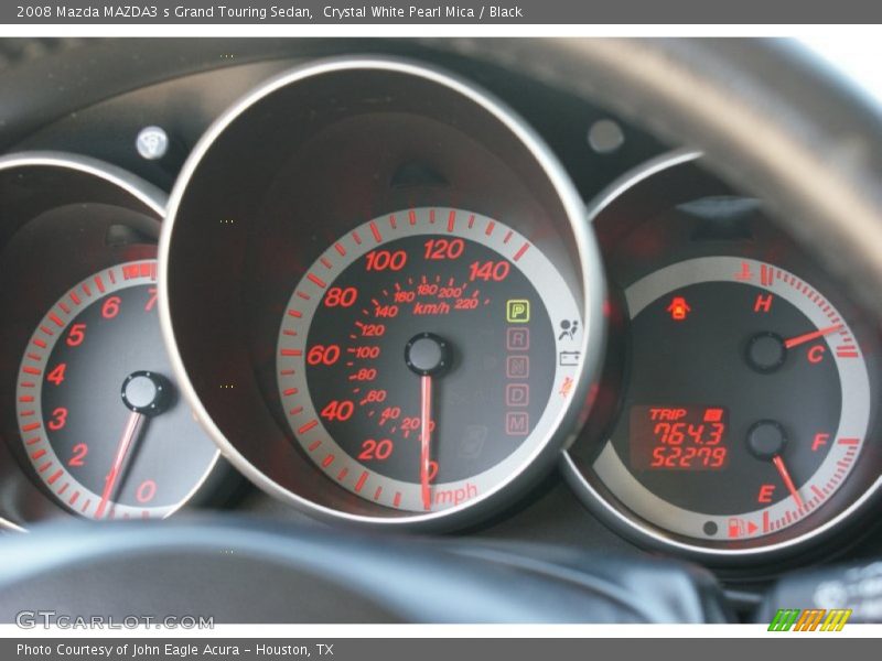 Crystal White Pearl Mica / Black 2008 Mazda MAZDA3 s Grand Touring Sedan