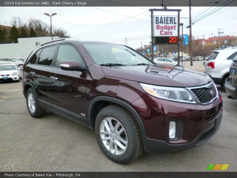 Dark Cherry / Beige 2014 Kia Sorento LX AWD