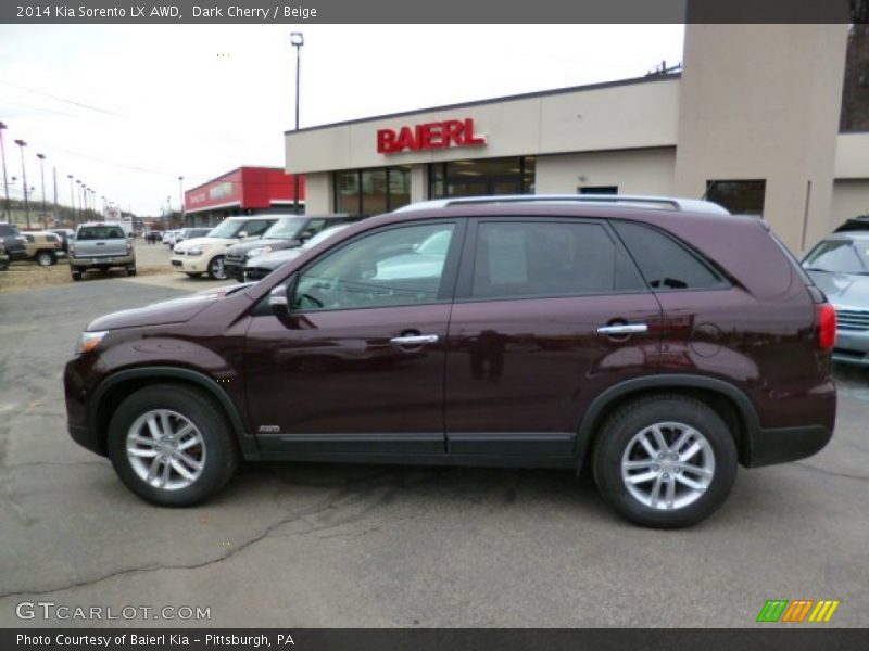 Dark Cherry / Beige 2014 Kia Sorento LX AWD